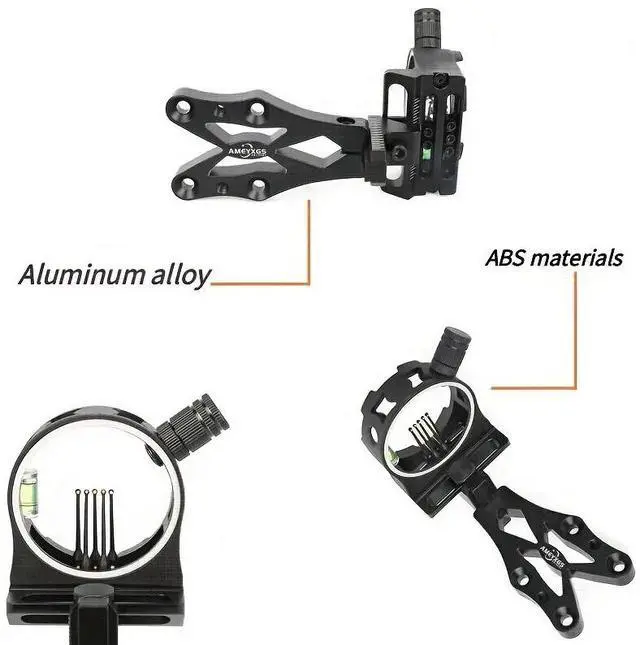 Alt view image 4 of 7 - 1 Compound Bow 5-Pin Visor - Micro Adjustable, Durable Aluminum Alloy, High-Strength Nylon Core, Clear Fiber Optic Sights for Enhanced Hunting Accuracy, Bow Accessories Hunting