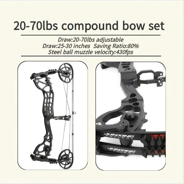 Alt view image 7 of 7 - JUNXING Archery Compound Bow Alloy Dual-Use Steel Ball 20-70lbs