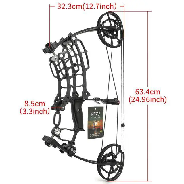 Alt view image 4 of 7 - 1 Set 30-70 Pounds Adjustable Dual Purpose Compound Bow Set 25"-30" Adjustable Draw Outdoor Training Hunting Competition Gear