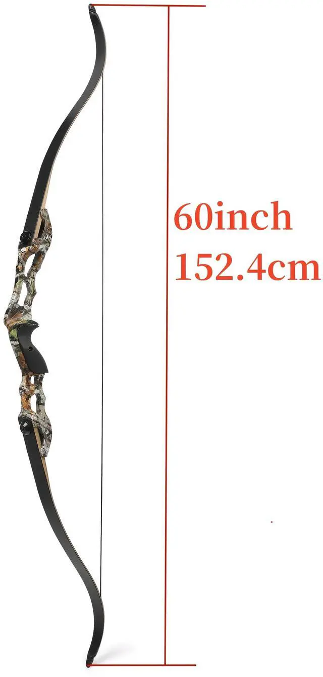 Alt view image 4 of 7 - JUNXING F185 Takedown Recurve Bow Hunting Bow 60" 50 lbs