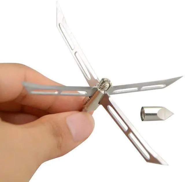 Alt view image 5 of 7 - SHARROW Archery 12 PCS 186 Grain Broadheads 4 Fixed Blade Arrowhead Screw-in Hunting Arrow Heads Arrow Tips Compatible with Traditional Bows Recurve Bow and Compound Bow (12 pcs)