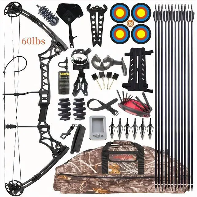 Alt view image 2 of 7 - JUNXING M108 Compound Bow Adjustable Hunting Archery Set 30-55lbs