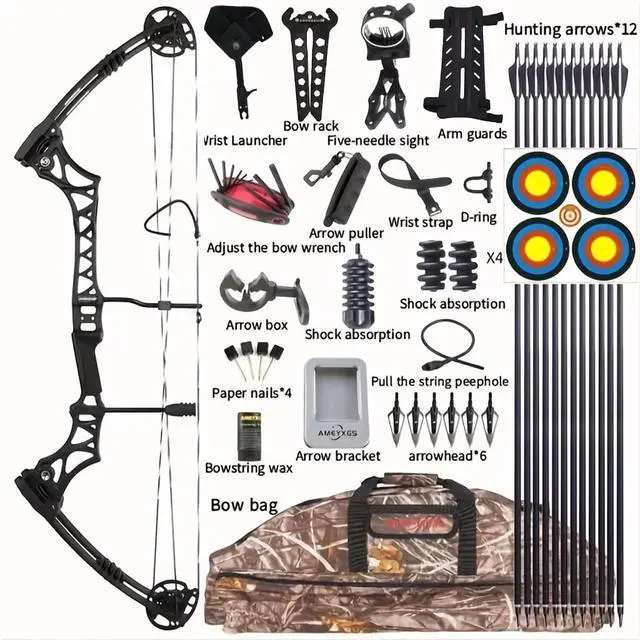 Main image of JUNXING M108 Compound Bow Adjustable Hunting Archery Set 30-55lbs