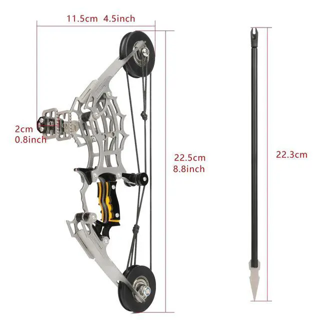 Alt view image 3 of 7 - 8.9" Mini Pocket Compound Bow Arrow Set Shooting Target Kid Gift Toy Portablebow