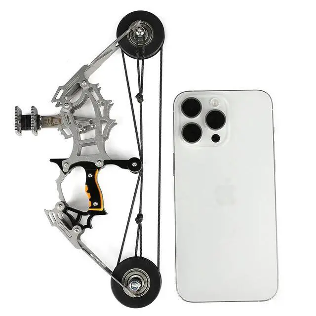 Alt view image 5 of 7 - 8.9" Mini Pocket Compound Bow Arrow Set Shooting Target Kid Gift Toy Portablebow