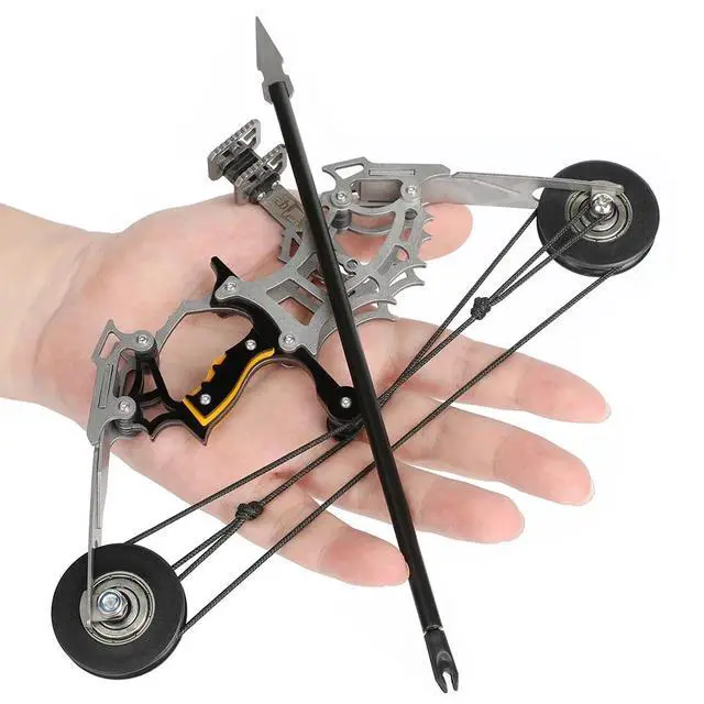 Alt view image 6 of 7 - 8.9" Mini Pocket Compound Bow Arrow Set Shooting Target Kid Gift Toy Portablebow