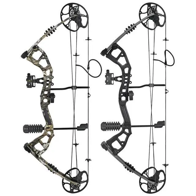 Alt view image 2 of 7 - 0-70lbs Compound Bow Set Carbon Arrows Bag 325fps Adult Hunting Archery Shooting