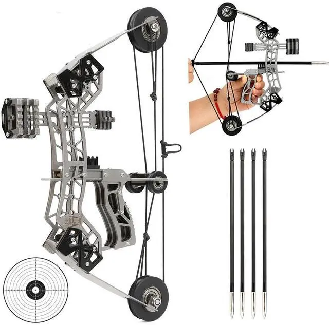 Main image of SHARROW 10" Archery Compound Bow 12lbs Arrow Set Shooting Gift Pocket Bow Kid Toy Target