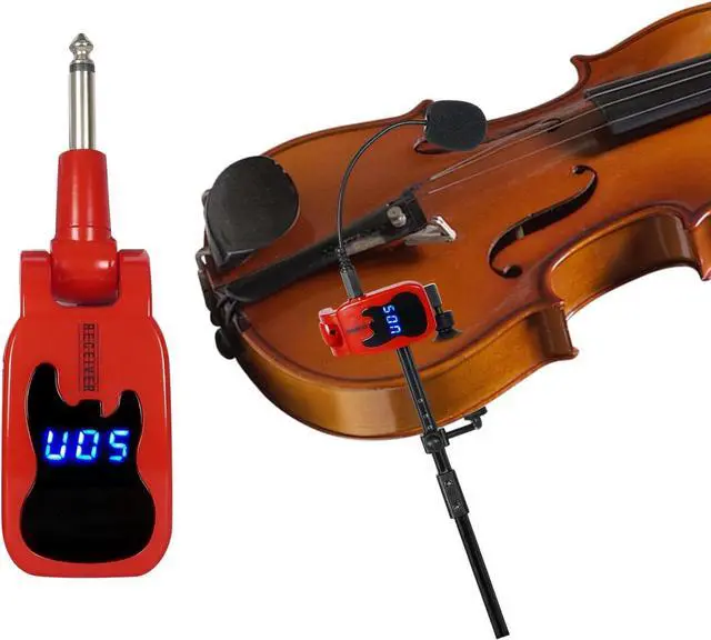 Main image of Wireless Instruments Microphone, Violin, Saxophone Microphone,Wireless Receiver and Transmitter, Plug and Play,Great for Trumpets, Clarinet, Cello (Red2)