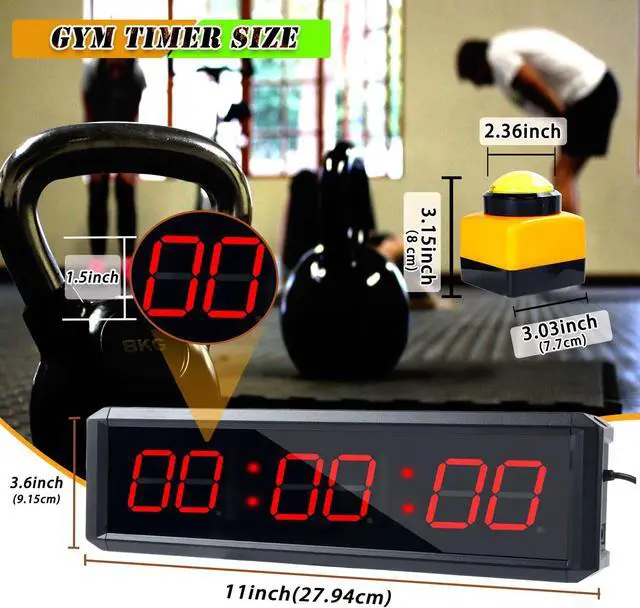 Alt view image 2 of 6 - Independent Button Type 1.5-inch Fitness Room Rest Timer, Suitable for Gym Exercise/School/Home Exercise/Boxing Gym/Indoor Rock Climbing (1.5 inch 6-Digit red)