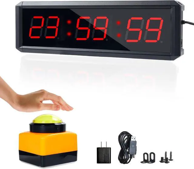 Main image of Independent Button Type 1.5-inch Fitness Room Rest Timer, Suitable for Gym Exercise/School/Home Exercise/Boxing Gym/Indoor Rock Climbing (1.5 inch 6-Digit red)