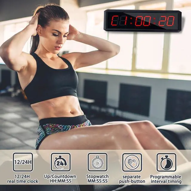 Alt view image 3 of 6 - Independent Button Type 1.5-inch Fitness Room Rest Timer, Suitable for Gym Exercise/School/Home Exercise/Boxing Gym/Indoor Rock Climbing (1.5 inch 6-Digit red)
