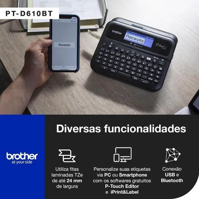 Alt view image 4 of 6 - ® P-touch PT-D610BT Business Professional Connected Label Maker With Bluetooth®