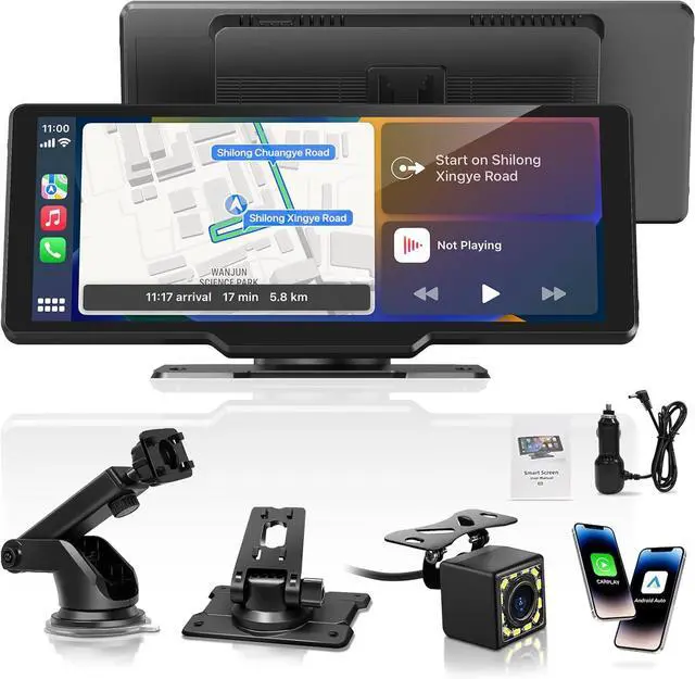 Main image of Portable Carplay Screen for Car, 10.26" Wireless Carplay Car Stereo & Android Auto, OTA Updates, Car Play Touchscreen with 1080P Backup Camera,GPS Navigation,Voice Control,5.0 Bluetooth (10.26inch)