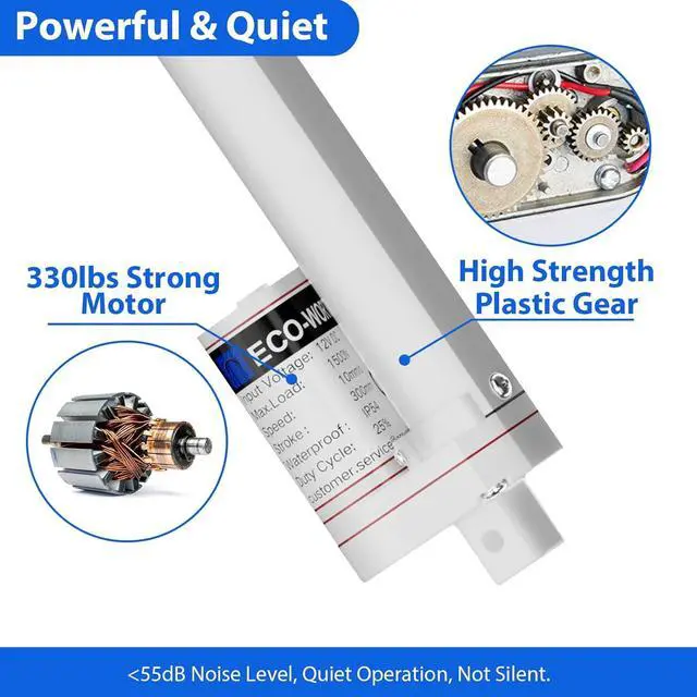 Alt view image 6 of 7 - 12V 6 Inch Stroke Linear Actuator 330lbs Maximum Lift with Mounting Brackets (12VDC 6 inch (150mm))