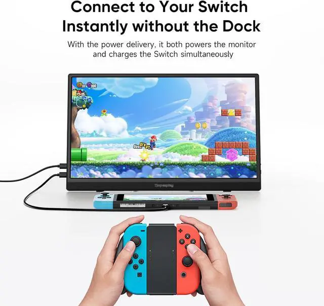 Alt view image 6 of 7 - 15.6'' Portable Monitor, FHD 1080P Laptop Screen Extender, Ultra-Slim IPS HDR Travel Display with Speaker, Dual Full-Function USB-C & HDMI External Monitor for Mac PC Phone Xbox PS5 Switch
