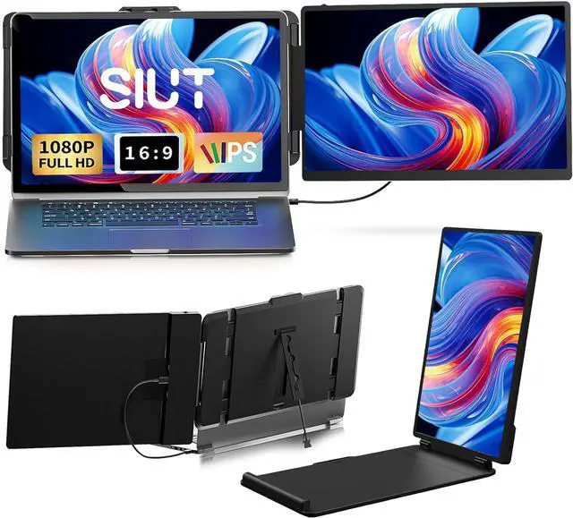 Main image of Laptop Screen Extender Monitor - Dual 14 inch IPS FHD 1080P Extended Monitors for 13"-17" Laptops Type-C/HDMI/USB-A Compatible with Windows Mac Travel Work