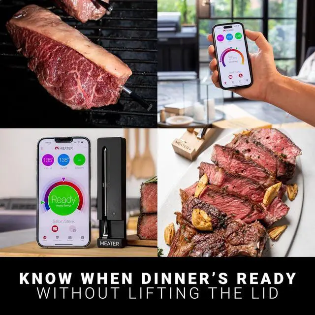 Alt view image 2 of 7 - SE: 100% Wireless Smart Meat Thermometer | No Wires, No Fuss | 165ft Bluetooth Range | Dual Temp Sensors | Guided Cook System | Dishwasher Safe | Perfect for BBQ, Grill, Oven, Smoker