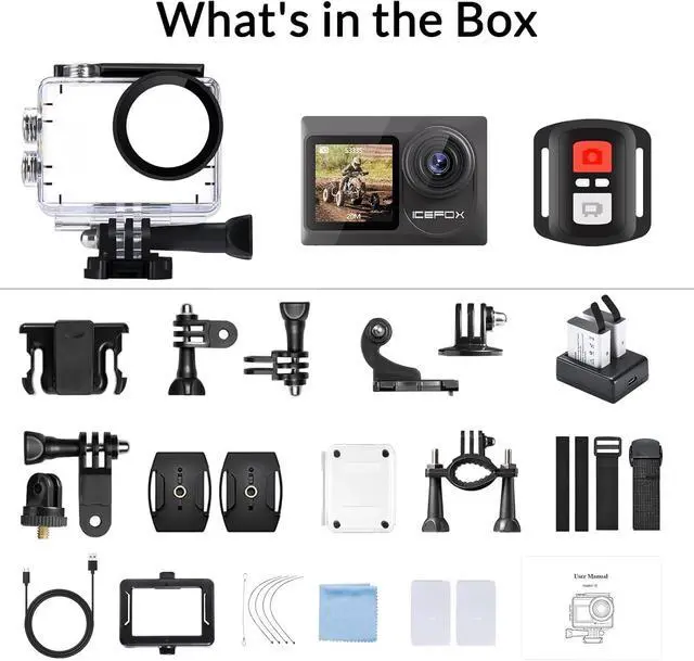 Alt view image 5 of 6 - Icefox i8 20MP 5X Zoom Action Camera with EIS, WiFi Remote Control, Waterproof Underwater Camera for Snorkeling Cycling Vlogging