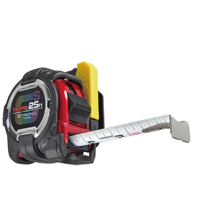 Alt view image 4 of 7 - TAJIMA Tape Measure - 25 ft x 1-1/16 inch GS-Lock Measuring Tape with Shock Resistant Case & Safety Clip Holder - GSSF-25BW