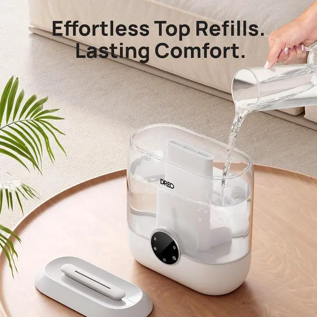 Alt view image 3 of 7 - Humidifiers for Bedroom, 6L Easy to Fill & Clean, 60H Runtime for Large room, 28 dB Quiet Cool Mist Air Humidifier for Plant, Baby Nursery, Home, Indoor, Night Light, Precise Humidity Control