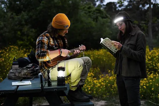 Alt view image 3 of 6 - Night Buddy LED Headlamp Rechargeable Flashlight for Adults Camping Essentials Backpacking Lights 4X Brighter Other Headlight Headband Lamp 5 Light Modes Hiking Gear Must Haves (Headlamp + Lantern)