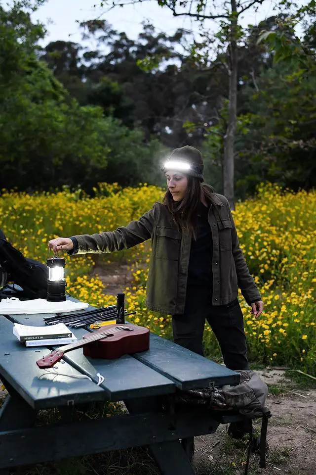 Alt view image 6 of 6 - Night Buddy LED Headlamp Rechargeable Flashlight for Adults Camping Essentials Backpacking Lights 4X Brighter Other Headlight Headband Lamp 5 Light Modes Hiking Gear Must Haves (Headlamp + Lantern)