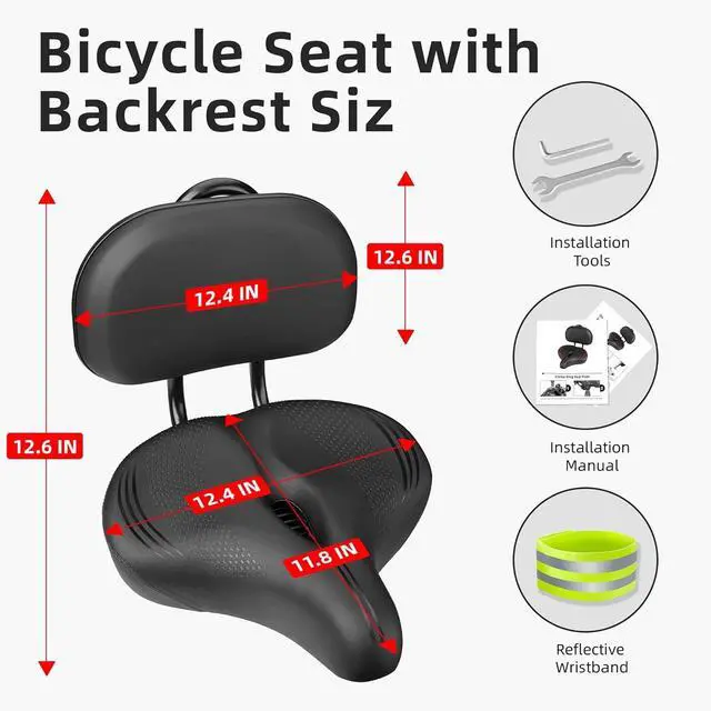 Alt view image 2 of 7 - Oversized Bike Seat for Peloton Bike & Bike+, Comfort Seat Cushion Compatible with Peloton, Road or Exercise Bikes, Bicycle Wide Saddle Replacement for Men & Women, Accessories for Peloton