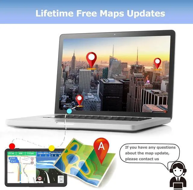 Alt view image 7 of 7 - 2025 Car GPS Navigator 2.5D Touchscreen 7inch Car GPS, Truck GPS Commercial Drivers,Real Voice prompts Turn Direction Speed Limit Warning Speed Camera Alert, Lane Guidance Assist, POI