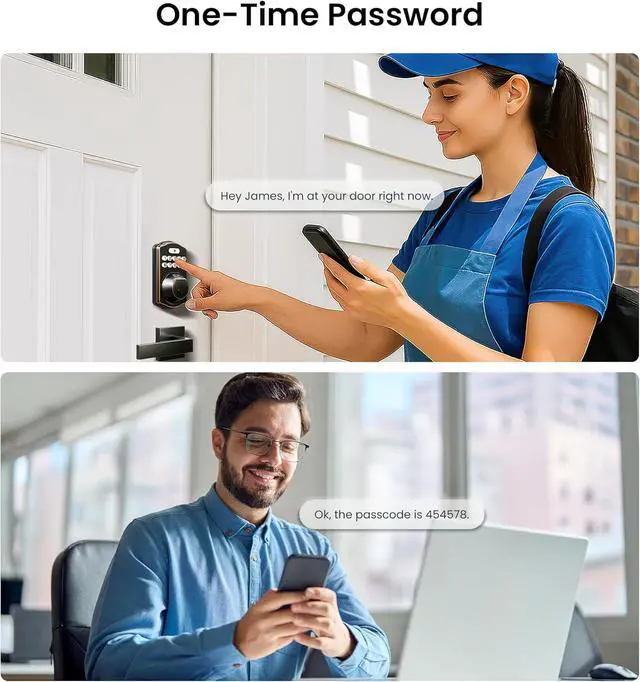 Alt view image 6 of 7 - KS02A Fingerprint Keyless Entry Door Lock, Auto Lock, Electronic Keypad Deadbolt for Front Door, Biometric, Anti-Peeping Password, Easy Install, Oil Rubbed Bronze