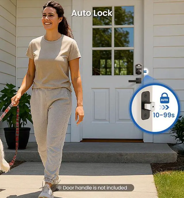 Alt view image 7 of 7 - KS02A Fingerprint Keyless Entry Door Lock, Auto Lock, Electronic Keypad Deadbolt for Front Door, Biometric, Anti-Peeping Password, Easy Install, Oil Rubbed Bronze