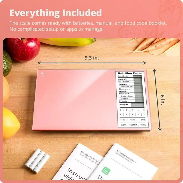 Alt view image 6 of 7 - Digital Nutrition Scale Accurate Macro and Calorie Tracking for Meal Prep, Weight Loss, and Healthy Eating | 2,000 Built-in Foods, Intuitive Nutrition Label Display, 11lb Cap, Pink