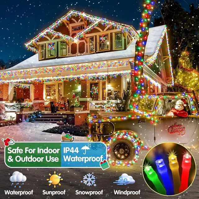 Alt view image 6 of 7 - Christmas Lights Outdoor, 403FT 1000 LED String Lights 8 Modes and Timer Memory Function Twinkle Fairy Lights IP44 Waterproof Plug in for Xmas Tree Wedding Party Holiday Decor(Multicolor)