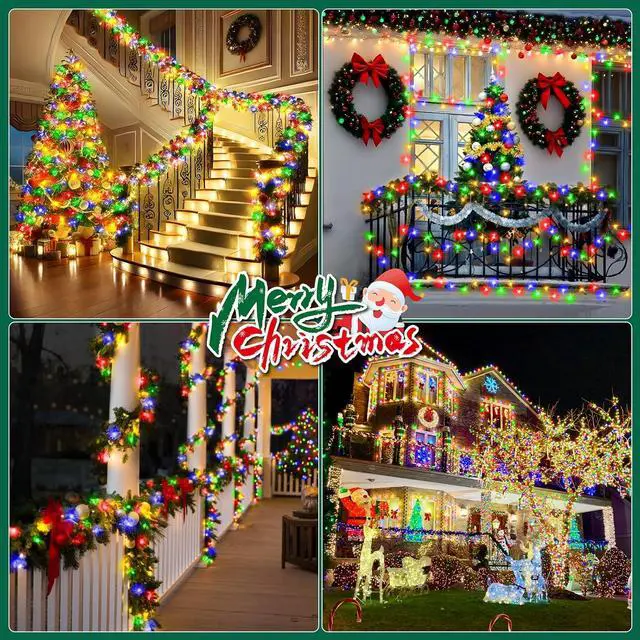 Alt view image 7 of 7 - Christmas Lights Outdoor, 403FT 1000 LED String Lights 8 Modes and Timer Memory Function Twinkle Fairy Lights IP44 Waterproof Plug in for Xmas Tree Wedding Party Holiday Decor(Multicolor)