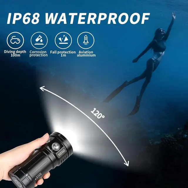Alt view image 6 of 7 - Noctilume N15 6000 Lumens Dive Light - Professional Underwater Video Light with 90 CRI, 6500K White Light, for Scuba Diving/Underwater Photography/Videography (IP68 Waterproof, 80m Depth)
