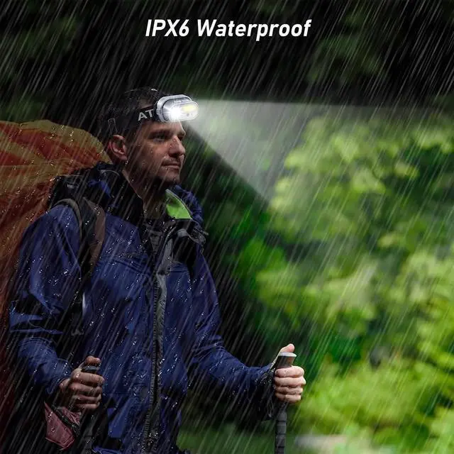 Alt view image 5 of 7 - Rechargeable LED Headlamp Super Bright, 2 Pack Motion Sensor Head lamp Flashlight, Waterproof 8 Modes Head Lights for Forehead, Camping Essentials Gear for Hiking Fishing Work