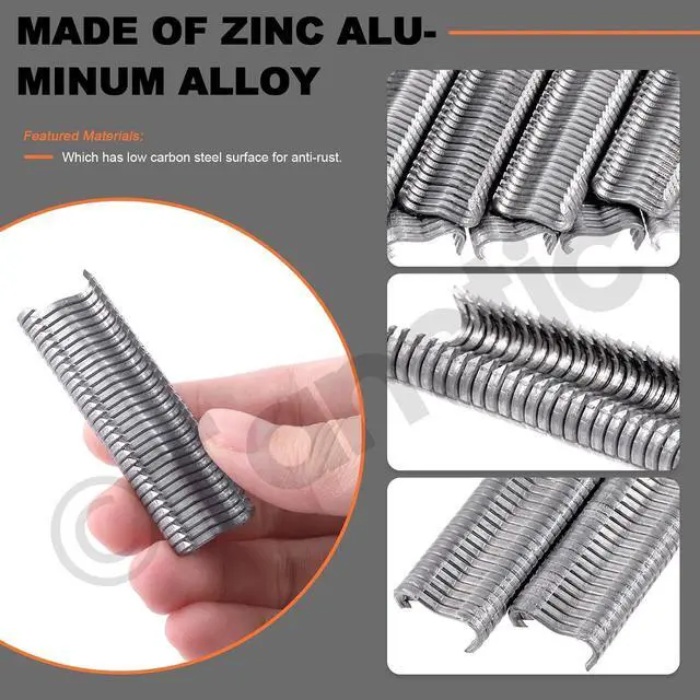 Alt view image 4 of 7 - 3000Pcs M Nails M Clips Professional Upholstery Hog Rings M Staples for Type M Hog Nail Ring Pliers Assortment Kit Fence Fastening (Pack of 2)
