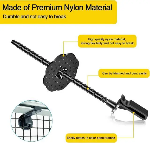 Alt view image 6 of 7 - 100 Sets Nylon Fasteners Clips for Solar Panel Bird Guard,Critter Guard Clips for Attaching Wire Mesh to Solar Panels,Solar Guard Clips, Solar Panel Clips for Squirrel Proof Bird Fence