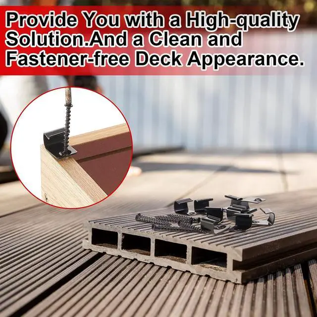 Alt view image 5 of 7 - 160 Pack 304 Stainless Steel Start Clips Universal Decking Clip with Decking Screws for Composite Deck Boards, Hidden Fasteners