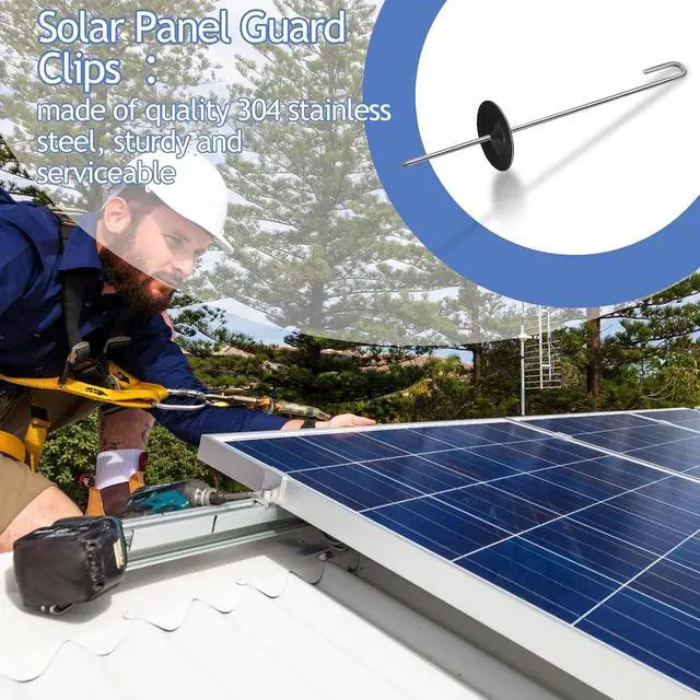 Alt view image 4 of 7 - Solar Panel Guard Clips Animal Guard Fastener Animal Roll Kit Stainless Steel Fastener Clips for Solar Panel Bird Wire Pigeon Fence