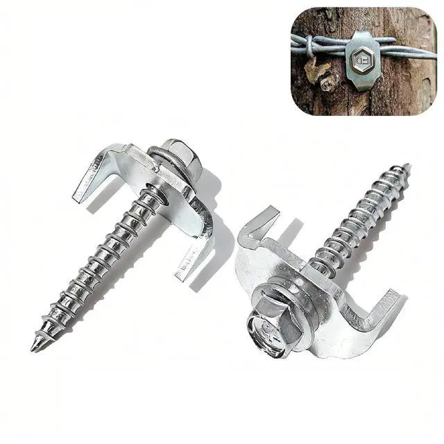Main image of Wire Wood Fencing Fasteners Staple, Fence Nails Clips Post Screw for Wire Mesh and Woven Fencing, Quickly Install with Power Drill (Stainless Steel)