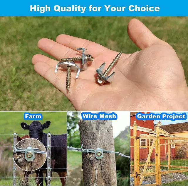 Alt view image 5 of 6 - Wire Wood Fencing Fasteners Staple, Fence Nails Clips Post Screw for Wire Mesh and Woven Fencing, Quickly Install with Power Drill (Stainless Steel)