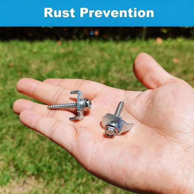 Alt view image 6 of 6 - Wire Wood Fencing Fasteners Staple, Fence Nails Clips Post Screw for Wire Mesh and Woven Fencing, Quickly Install with Power Drill (Stainless Steel)