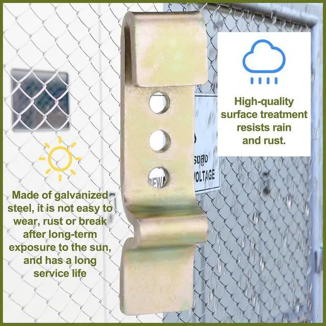 Alt view image 4 of 7 - 20pcs Galvanized Steel Chain Link Fence Sign Mounting Fastener Bracket Clips Clamps Metal Stainless Steel for Standard Chain Link Fence for Yard Ball Court Outdoor Decor Sale Open House Sign