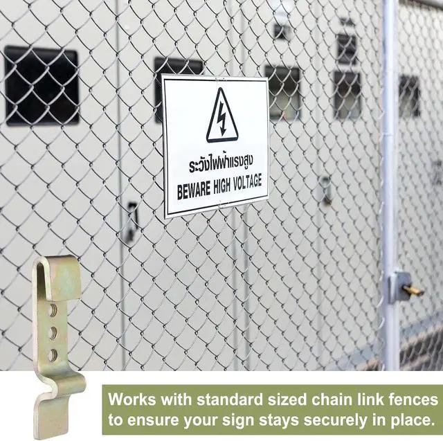 Alt view image 5 of 7 - 20pcs Galvanized Steel Chain Link Fence Sign Mounting Fastener Bracket Clips Clamps Metal Stainless Steel for Standard Chain Link Fence for Yard Ball Court Outdoor Decor Sale Open House Sign