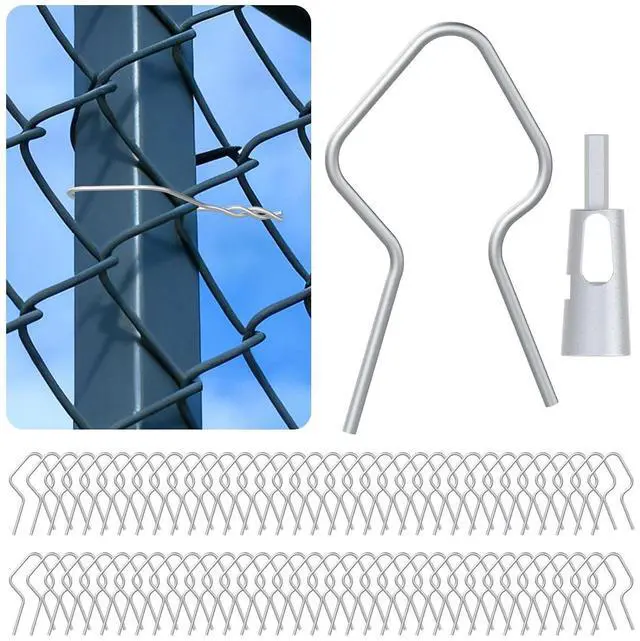 Main image of 400-Pack T-Post Fence Clips with Free Drill Chuck Tool,Heavy-Duty 11-Gauge Galvanized Steel Wire Ties for T-Posts/U-Posts,Tool-Free,Installation on Farm,Garden & Livestock Fencing (Silver)