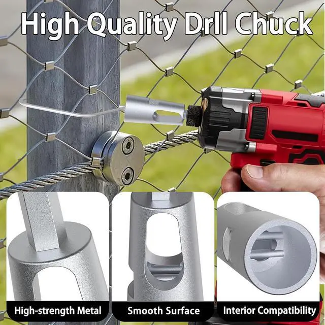 Alt view image 4 of 7 - 400-Pack T-Post Fence Clips with Free Drill Chuck Tool,Heavy-Duty 11-Gauge Galvanized Steel Wire Ties for T-Posts/U-Posts,Tool-Free,Installation on Farm,Garden & Livestock Fencing (Silver)