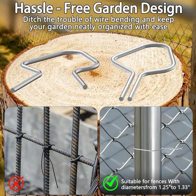 Alt view image 7 of 7 - 400-Pack T-Post Fence Clips with Free Drill Chuck Tool,Heavy-Duty 11-Gauge Galvanized Steel Wire Ties for T-Posts/U-Posts,Tool-Free,Installation on Farm,Garden & Livestock Fencing (Silver)
