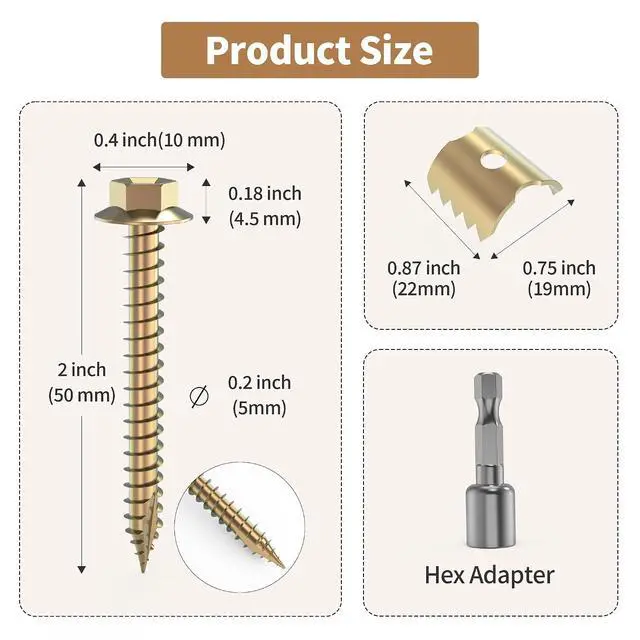 Alt view image 2 of 7 - 300 Pcs 2'' Fence Staples, Reusable Fence Fasteners with Wire Fixer, Fence Nails for Wire Mesh and Woven Fencing, Quickly Install Fence Screws with Cordless Drill
