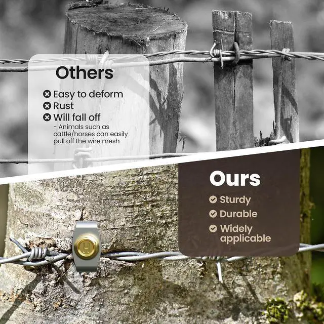 Alt view image 5 of 7 - 200 PCS Wire Fence Staples with Wire Fixer, Fence Fasteners for Wire Fencing, Fence Post Screws for Softwoods, Reuse/Easy Remove Fence Nails for Mesh and Woven Fencing Repair